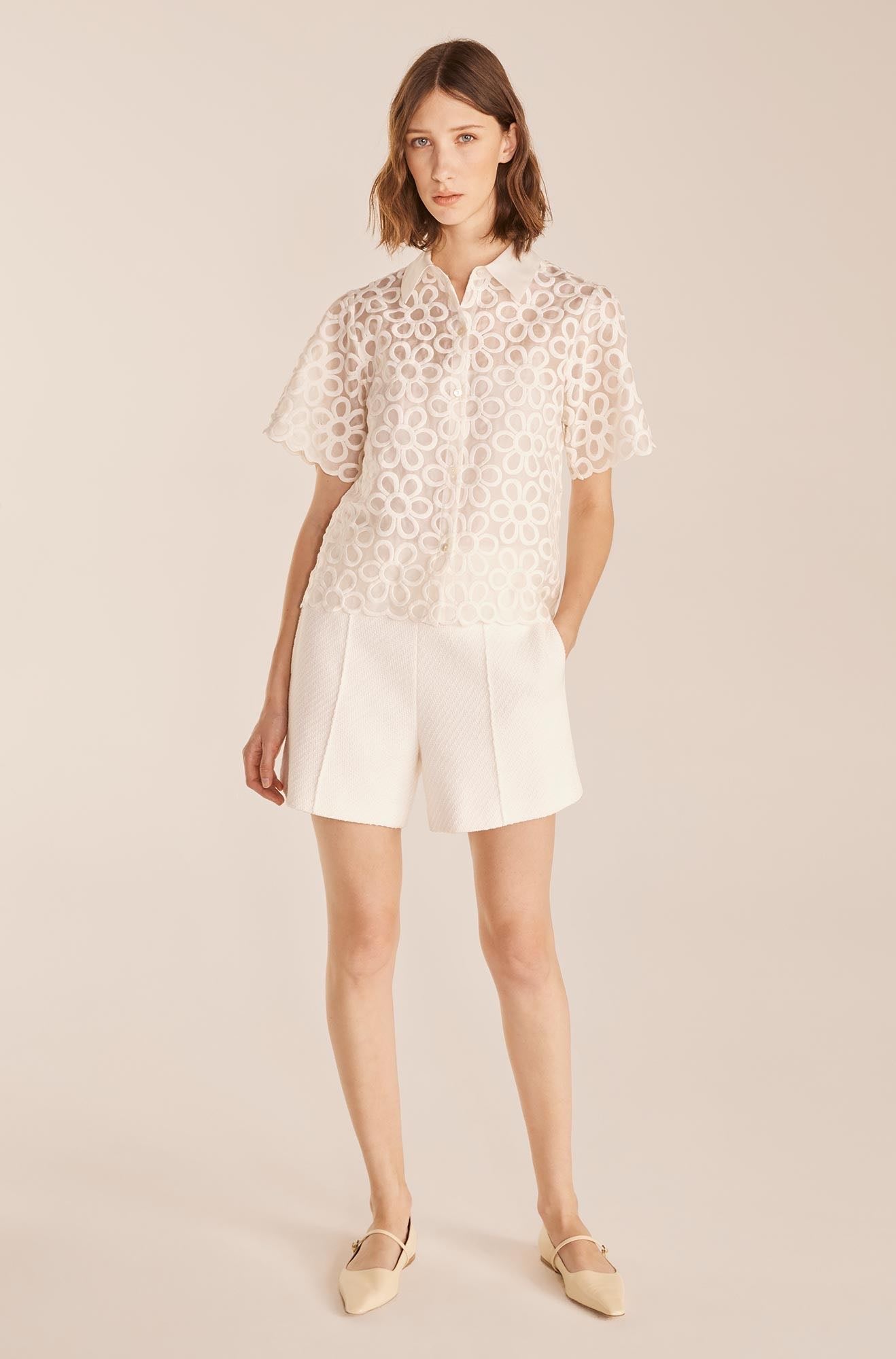 Tweed Shorts | White