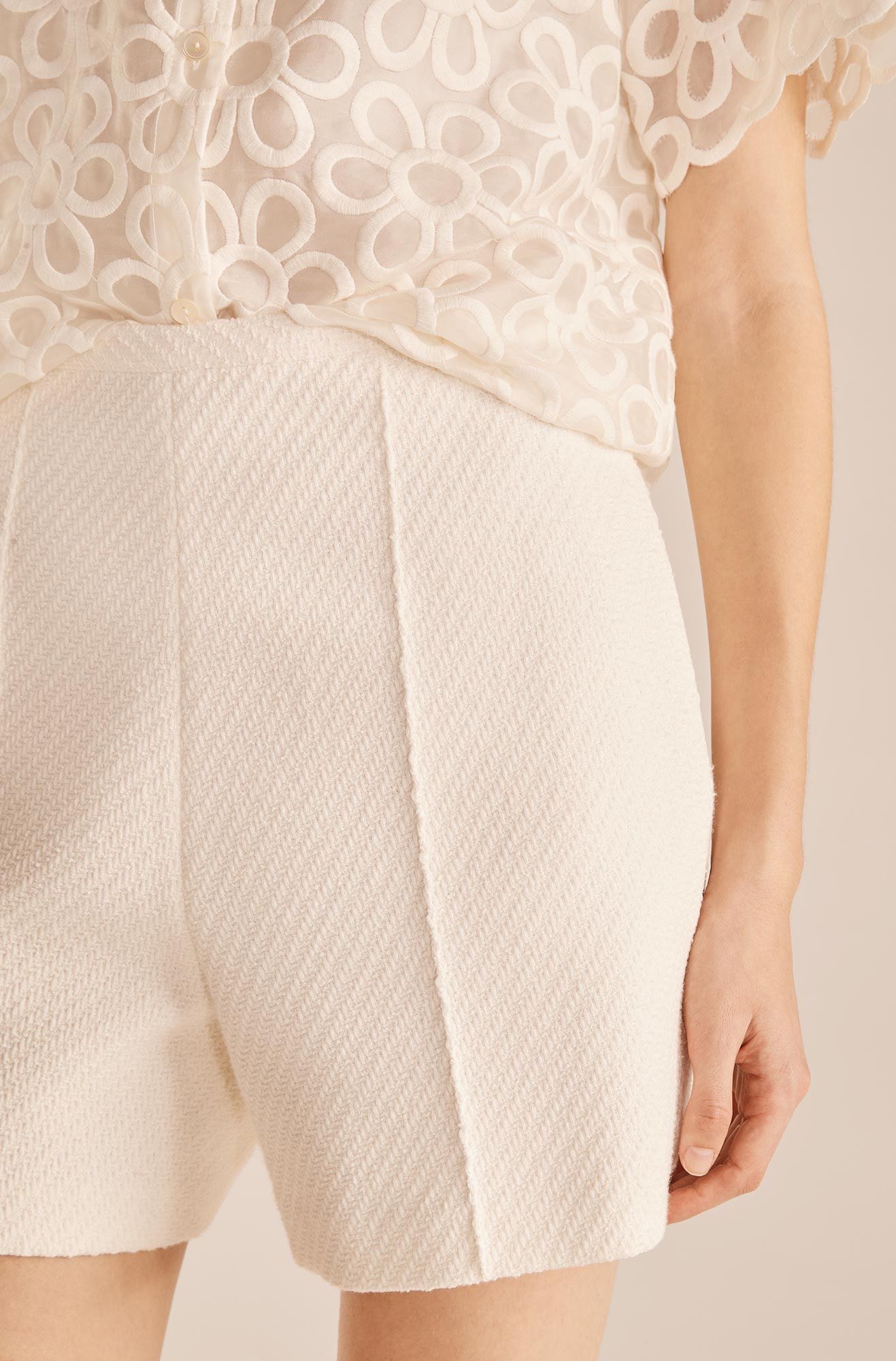 Tweed Shorts | White