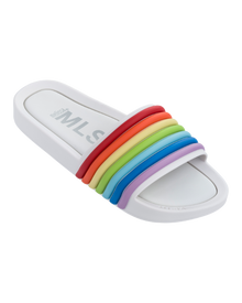 Womens | Beach 3DB Rainbow Slide | White Rainbow