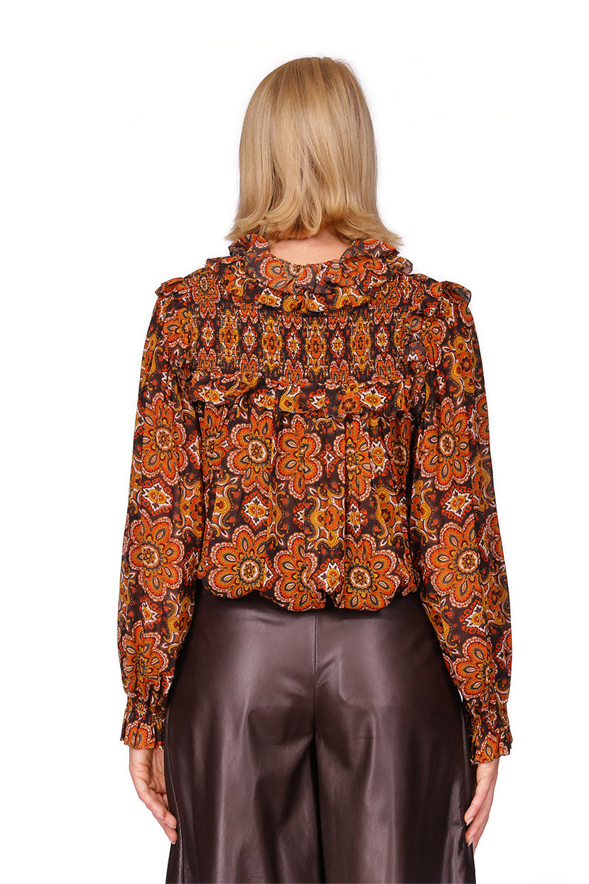 Michelle Blouse | Scarf Medallion Chai Tea