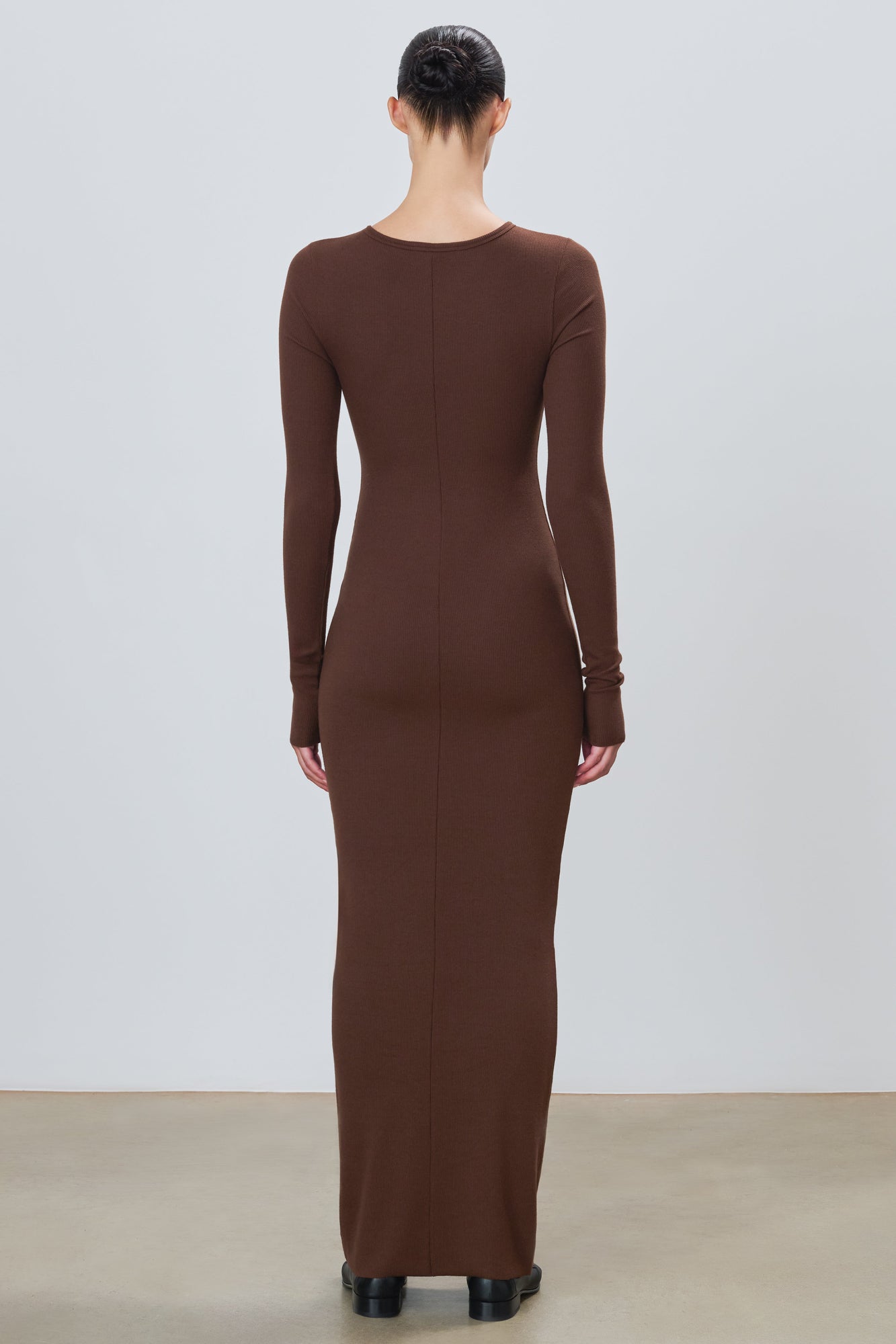 LONG SLEEVE CREWNECK MAXI DRESS - ETERNE