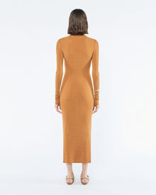 Manja Mesh-Jersey Midi Dress | Caramel