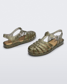 Womens | Possession Shiny Sandal | Glitter Clear/Beige