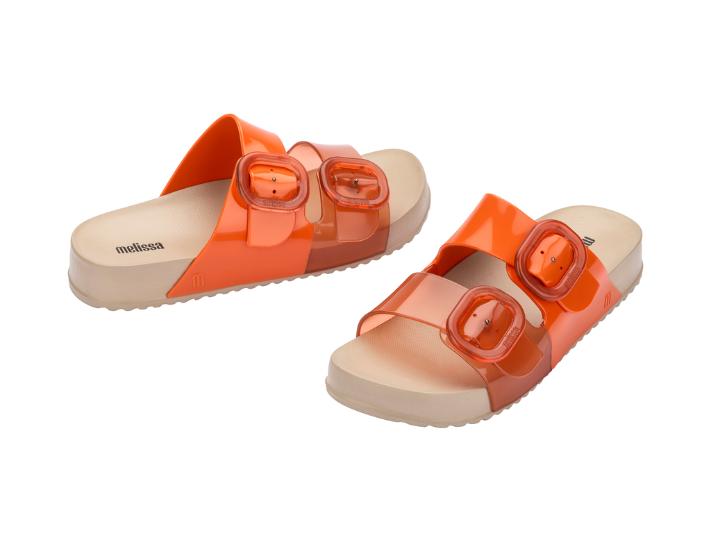 Womens | Cozy Slide | Beige/Orange