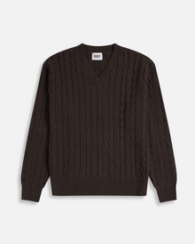 Cable Knit V-neck | Demitasse