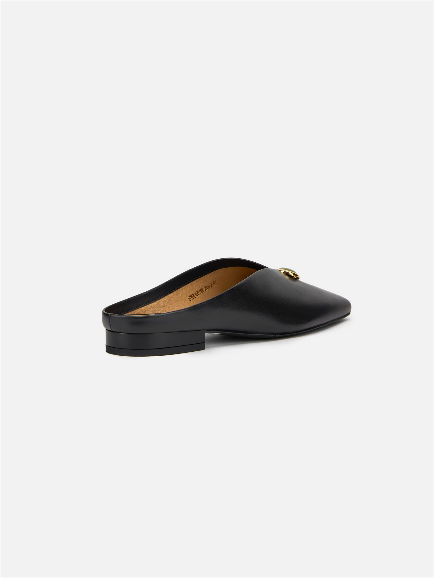 Peony Jade Square-Toe Slides | Black
