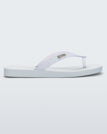 Womens | Sun Long Beach II Flip Flop | White/Glitter Clear