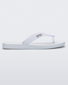Womens | Sun Long Beach II Flip Flop | White/Glitter Clear