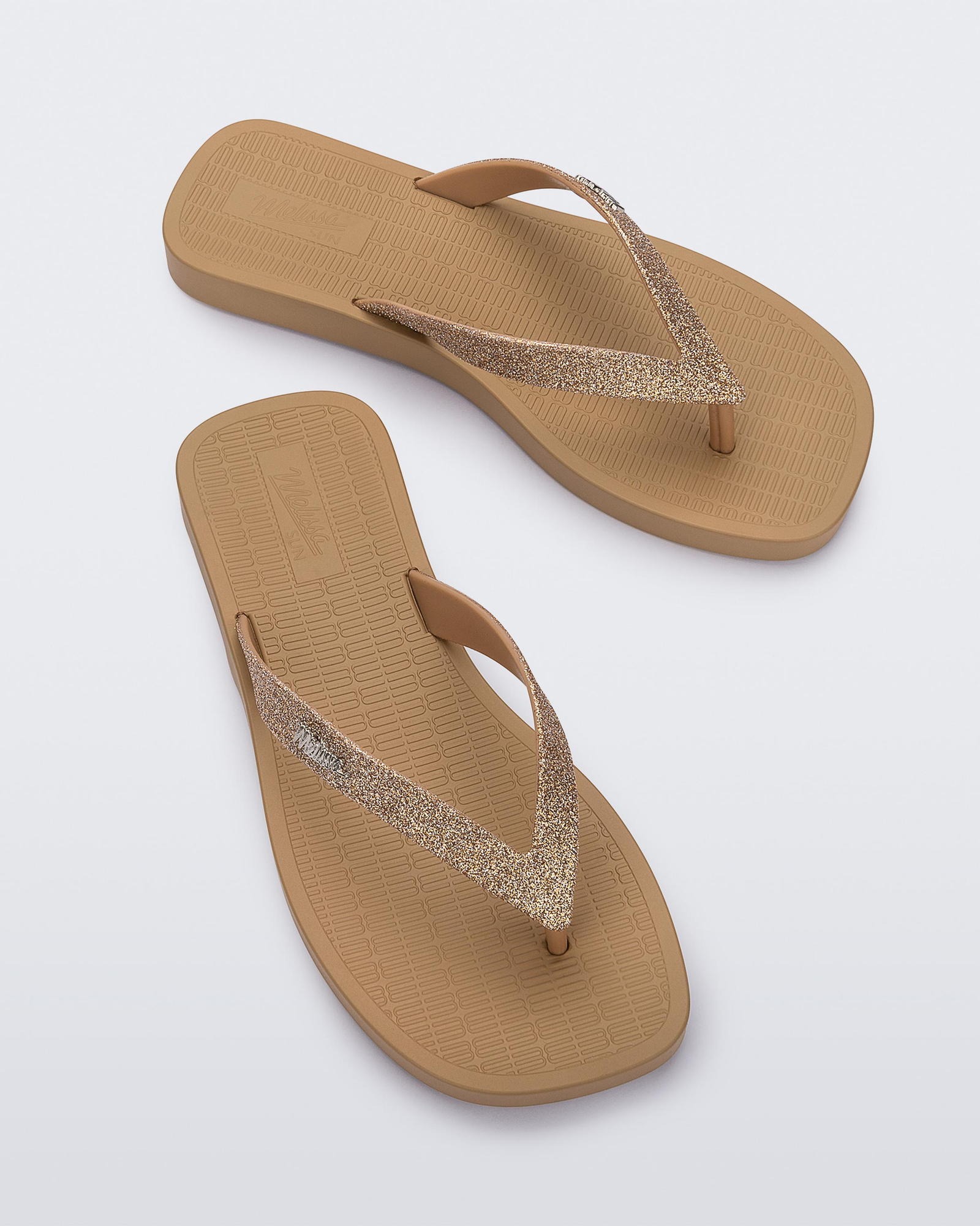 Womens | Sun Long Beach II Flip Flop | Beige/Bronze