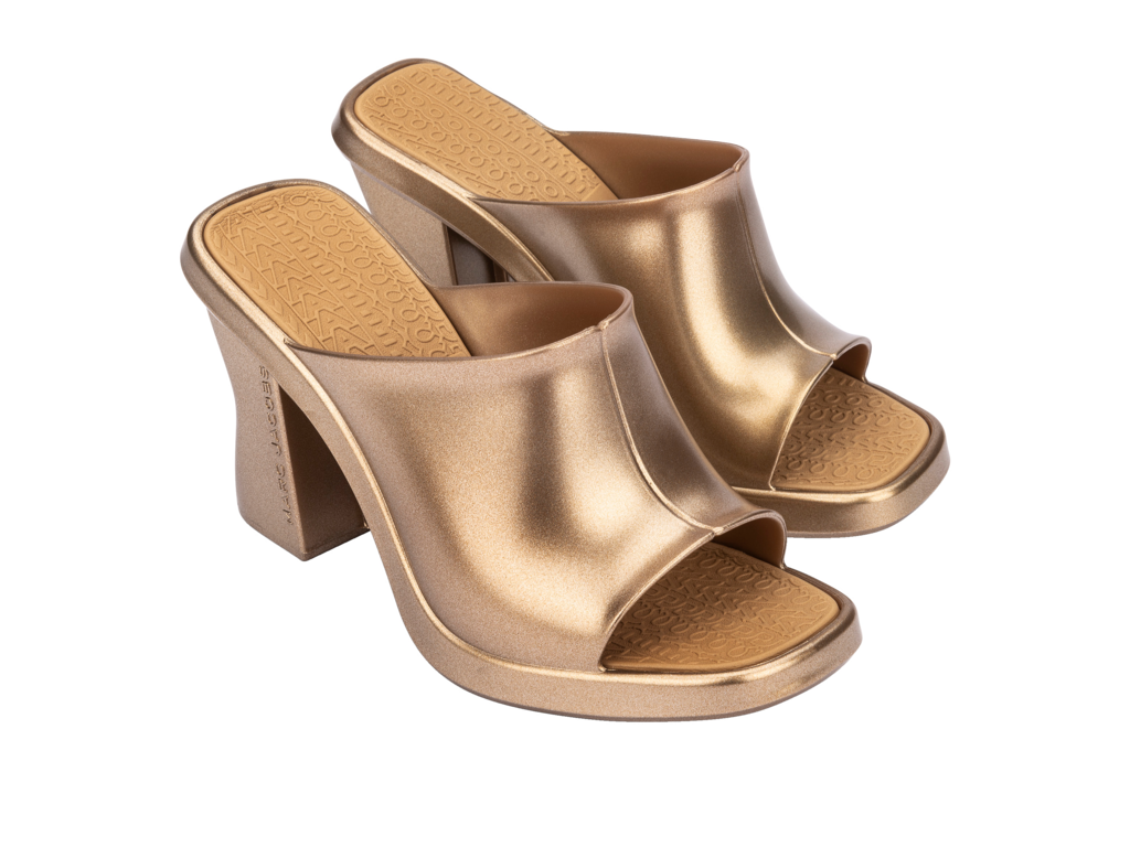 Womens | Melissa and Marc Jacobs Mule | Gold/Beige
