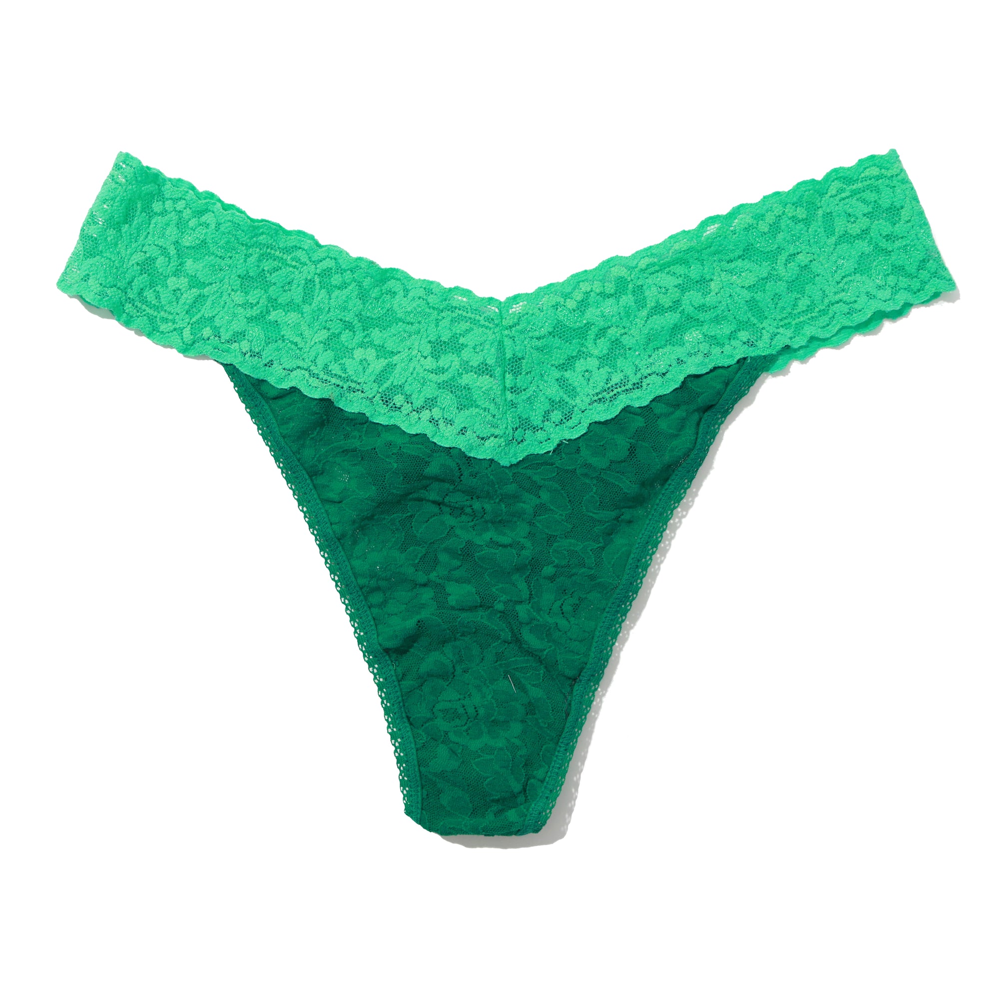 Signature Lace Original Rise Thong | Envy Green/Agave