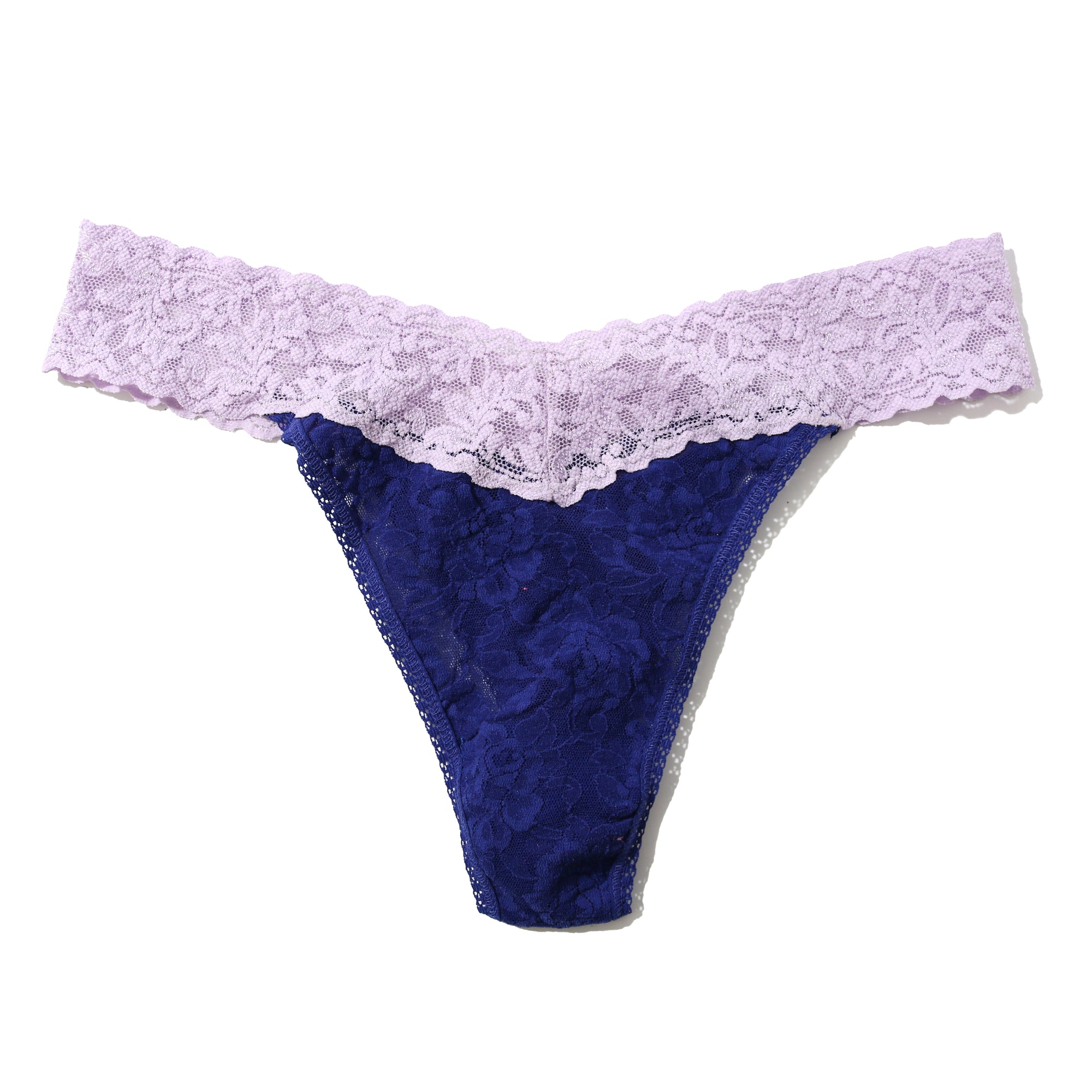 Signature Lace Original Rise Thong | Midnight Blue/Cool Lavender