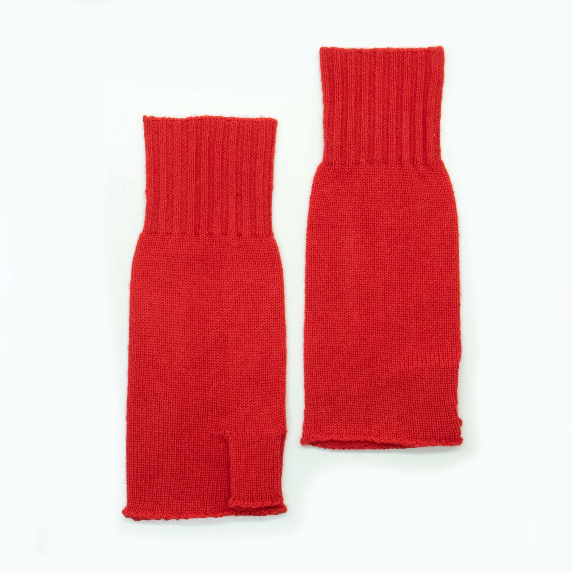 Men's Merino Fingerless Gloves | Red