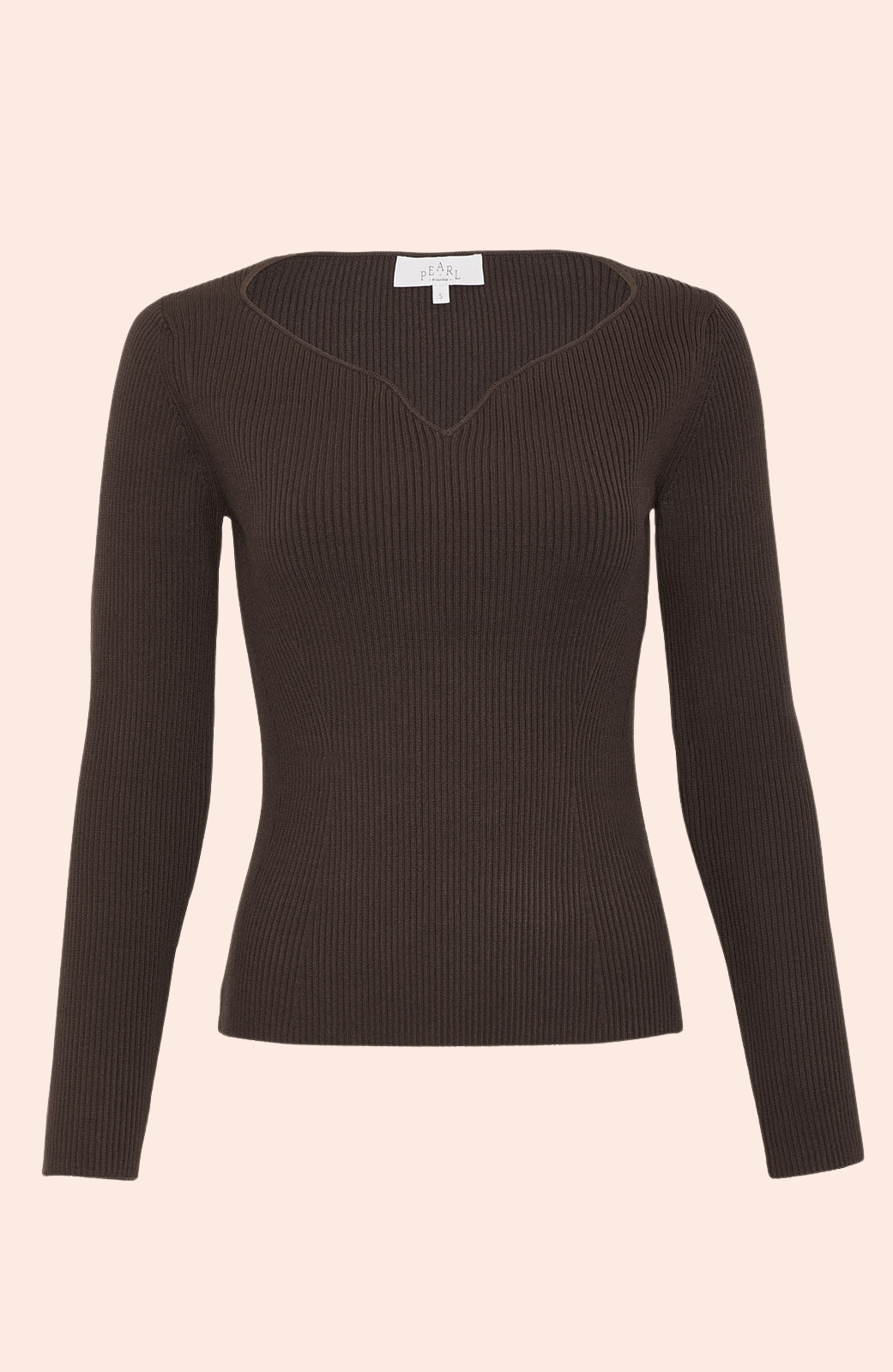 Open Neck Ribbed Knit | Chocolate