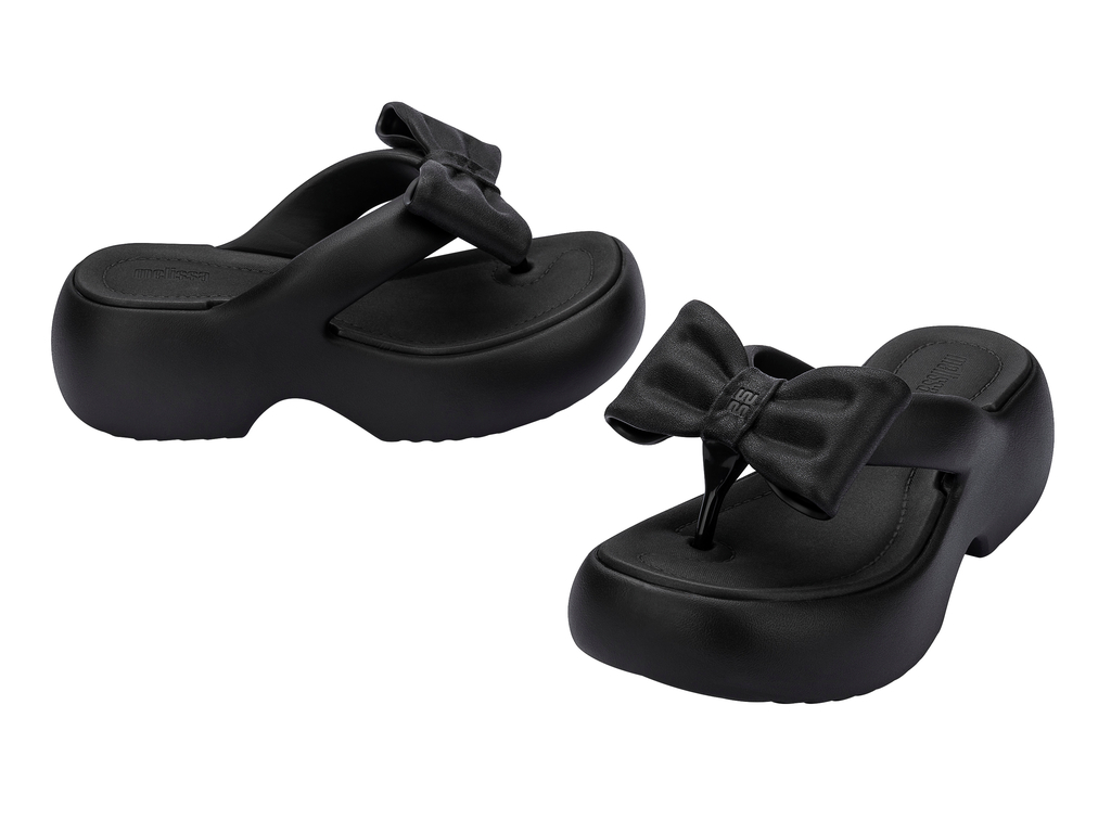 Womens | Free Fuzzy Bow Platform | Black