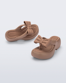 Womens | Free Fuzzy Bow Platform | Brown