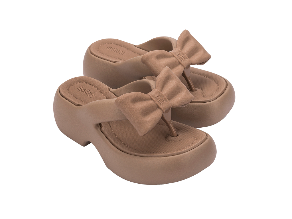 Womens | Free Fuzzy Bow Platform | Brown