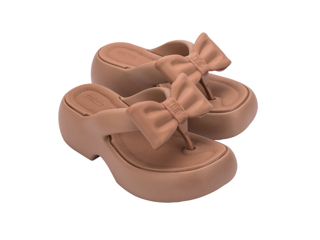 Womens | Free Fuzzy Bow Platform | Brown