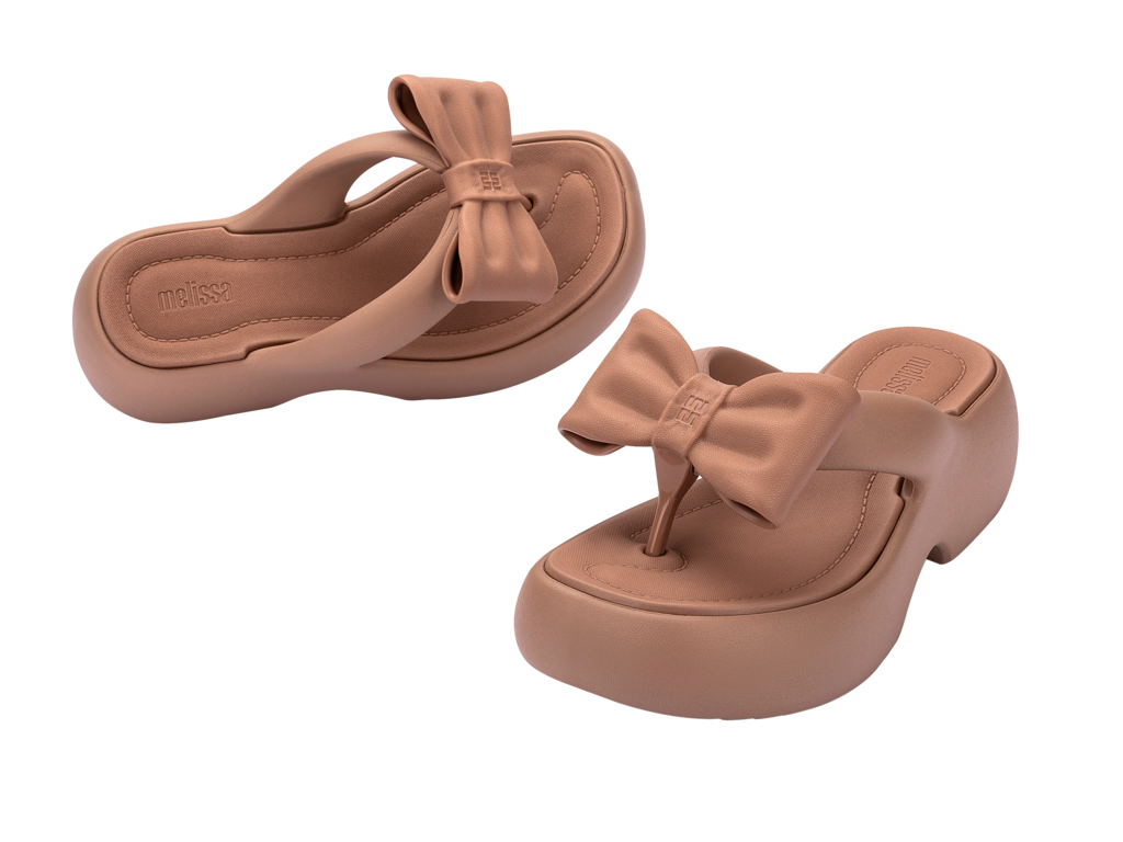 Womens | Free Fuzzy Bow Platform | Brown