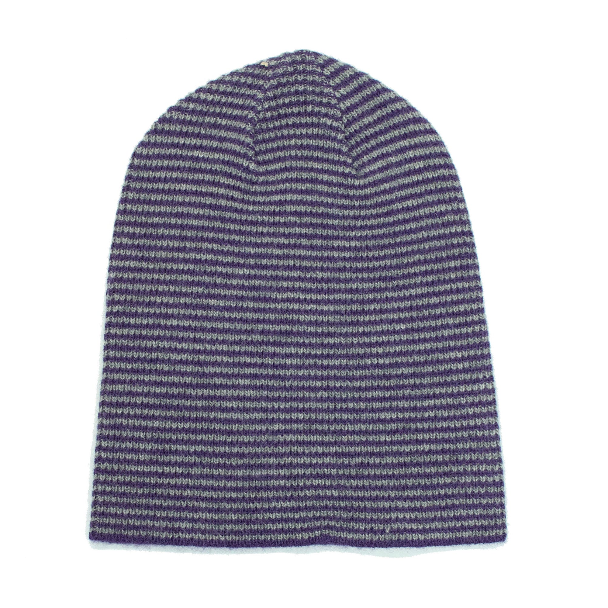 Striped Slouchy Hat | Purple/Grey