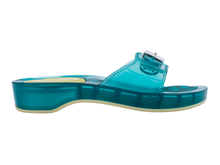 Womens | Pescura Heel and Scholl Slide | Transparent Blue