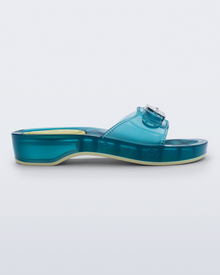Womens | Pescura Heel and Scholl Slide | Transparent Blue
