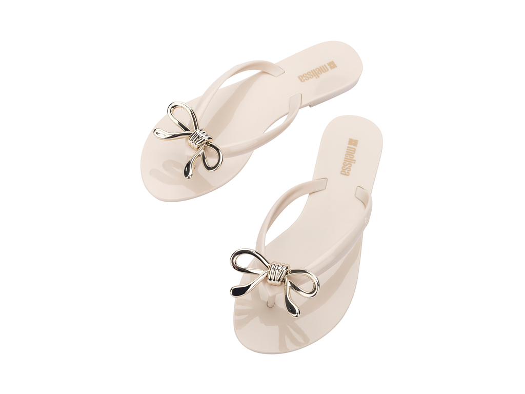 Womens | Harmonic Iris Flip Flop | Beige/Gold