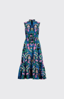 Rose Garden Cotton Smocked Dress | Navy Multi