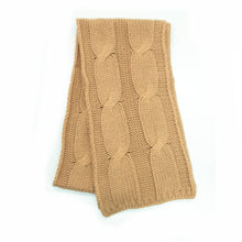 Womens | Big Cable Scarf | Camel