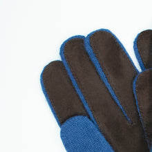 Mens | Gloves with Suede Palm | Happy Blue/Brown