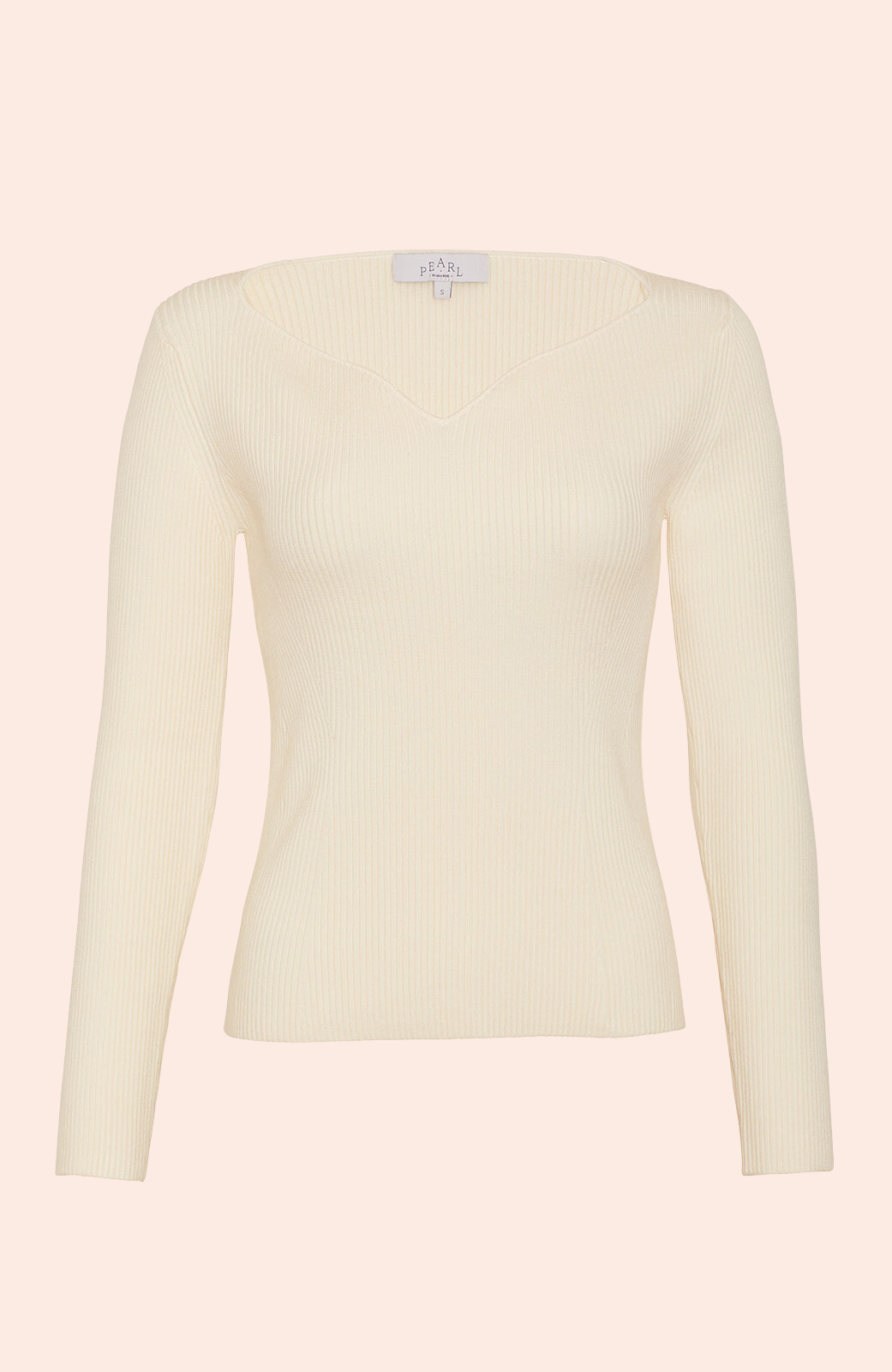 Open Neck Ribbed Knit | Ivory