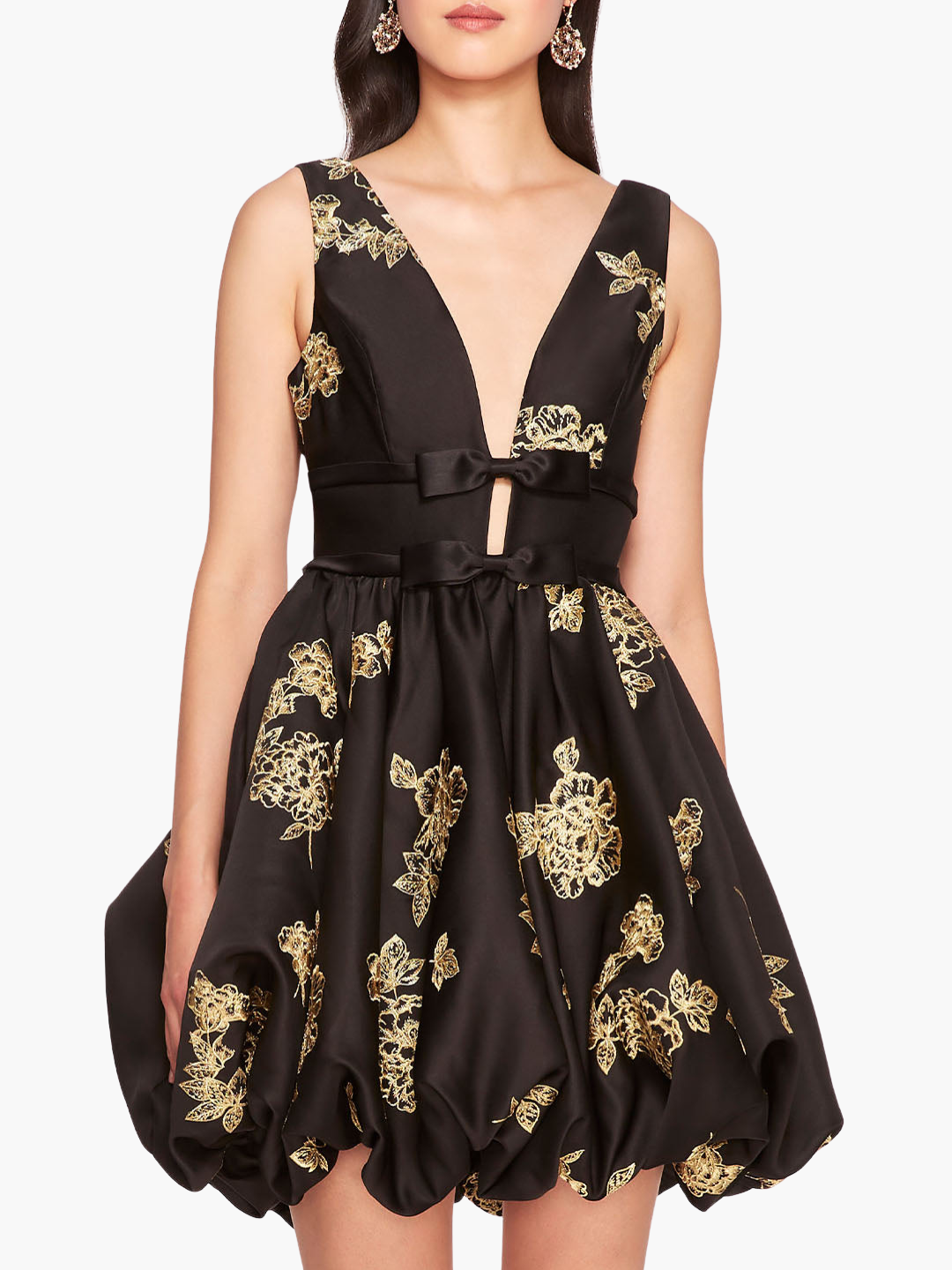 Marigold Bubble Mini Dress | Black/Gold