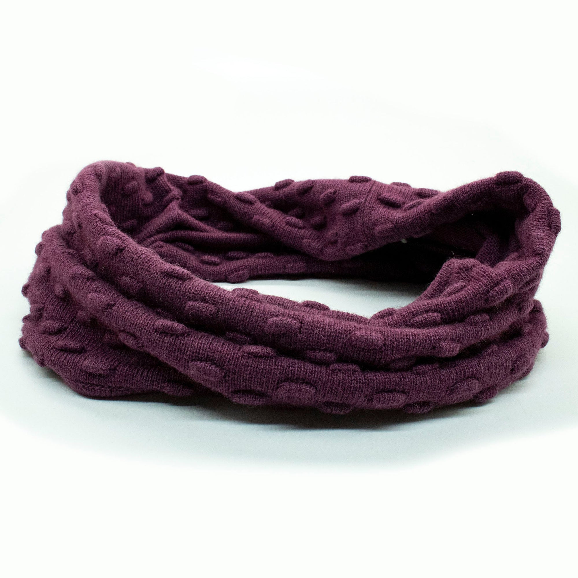 Neck Warmer In Popcorn Stitch | Damson