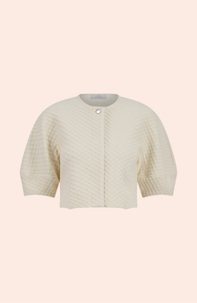 Textured Jersey Jacket | Ivory