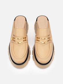 College Style Half-drag Loafers | Camel