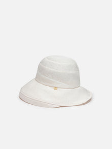 Silk Flower Sun Hat | White