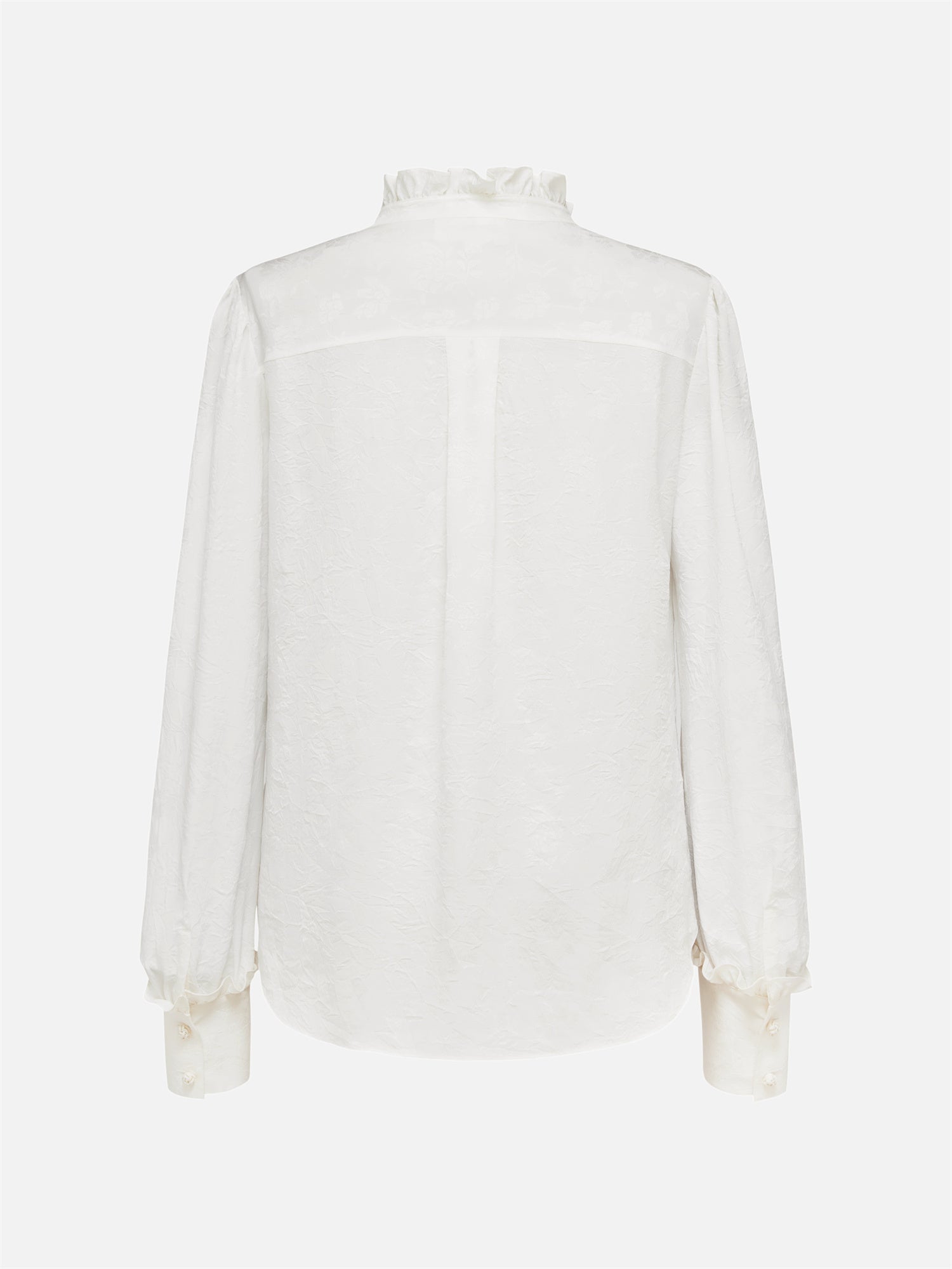 Emphasized Silk Placket Shirt | White