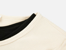Slim-Fit Knit Base Layer Top | Beige/Black