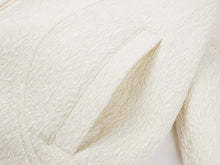 Wool Stand Collar Embroidered Coat | White