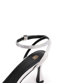 Chinese Elegant Starlight Sparkling Rhinestone Sandal | Grey