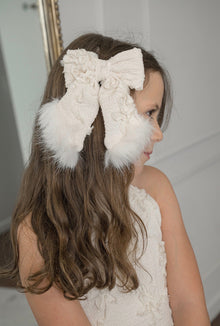 Girl | Ava Flower Hair Bow | Ivory