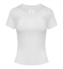 Triacetate Knit Cardigan | White