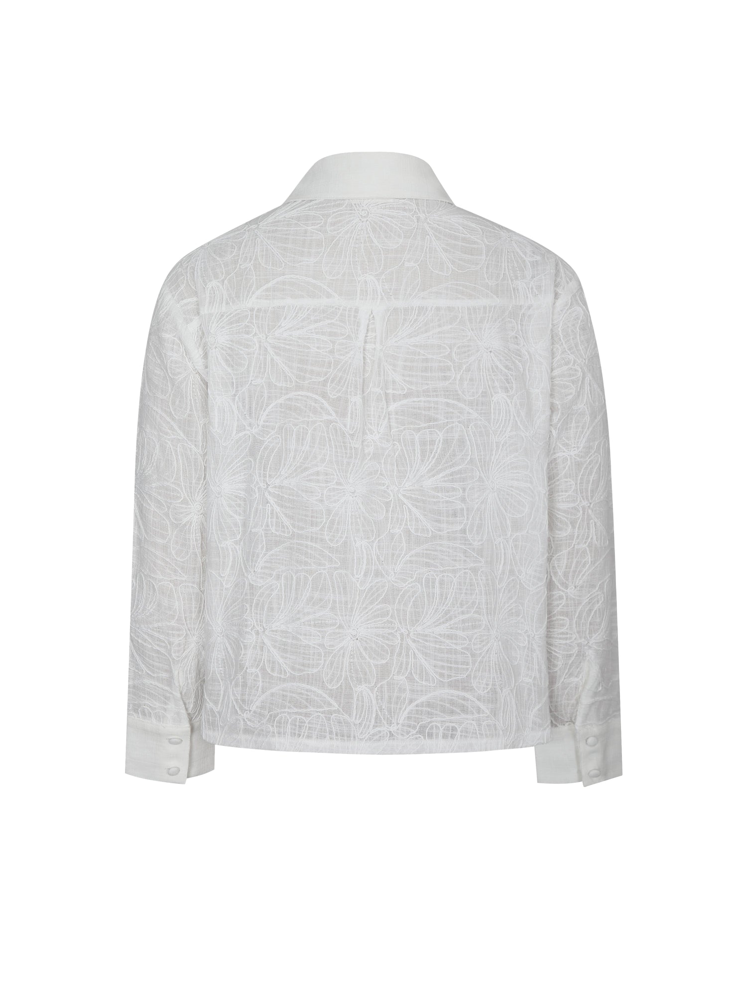 Quintina Embroidered Cotton Gauze Button-Down Shirt | White