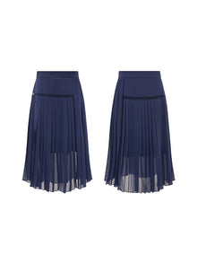 Elegant Pleated Skirt | Navy