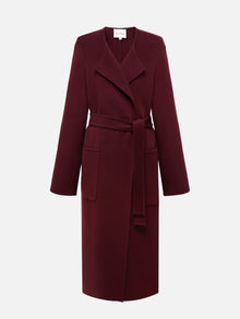 Pure Cashmere Coat | Wine Red