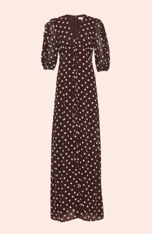 Dotted Velvet Maxi Dress | Chestnut Multi