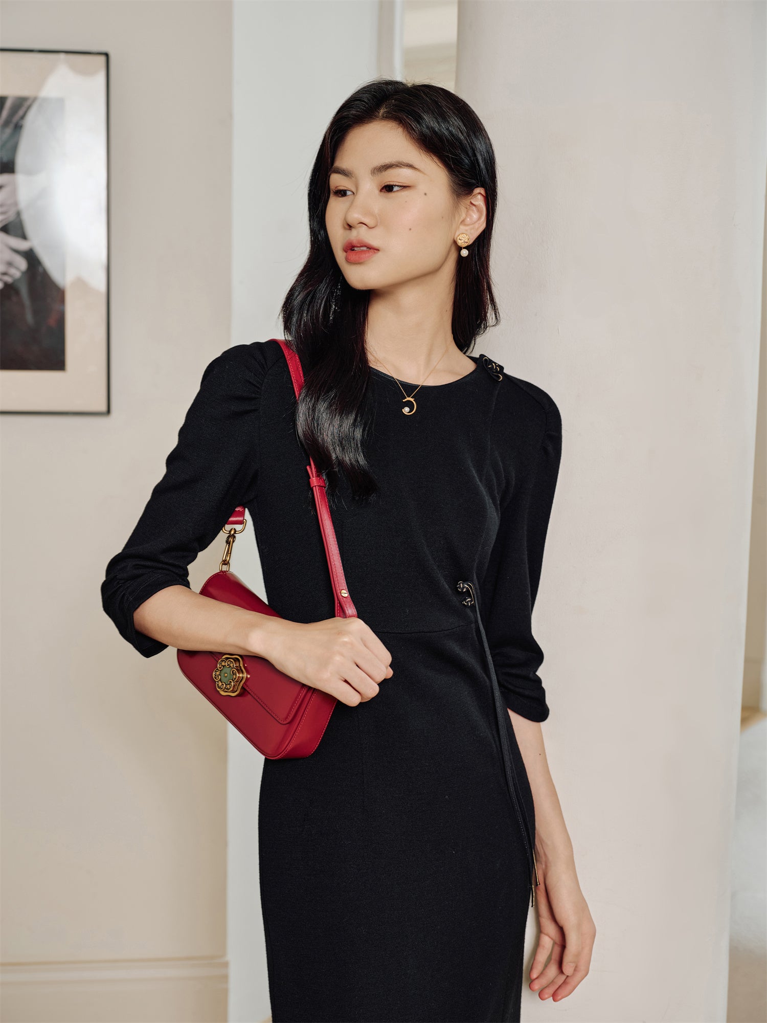 Elegant Fitted Dress | Black