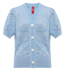 Acetic Acid Jacquard Knit Cardigan | Blue