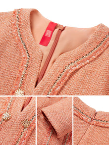 tweed dress | Orange