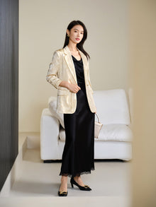 Silk Blazer | Beige
